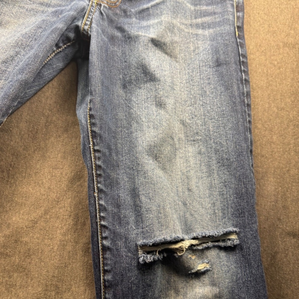 Lucky Brand Jeans Mens 34x32 Vintage Straight Dark Wash Distressed Denim - Picture 5 of 16
